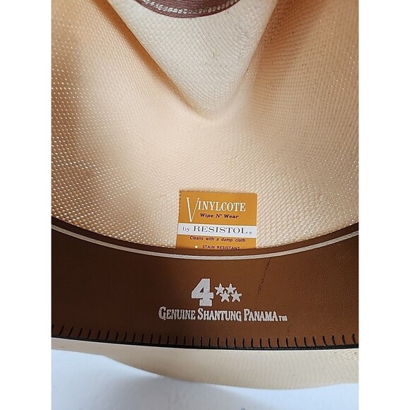 Vtg Resistol 7 1/4 Self-Conforming Western Cowboy Straw Hat Shantung Panama 4X main image 6